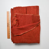 Burnt Orange + Tan Chenille Textured Woven Fabric - 54" x 72"