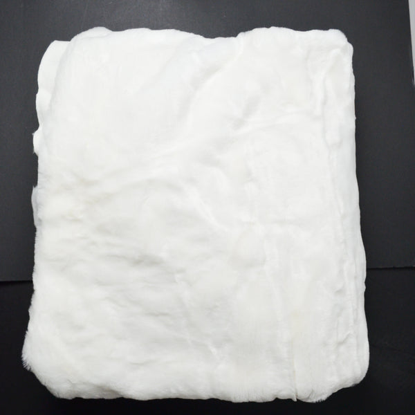 White Short Pile Faux Fur Fabric - 64" x 78"
