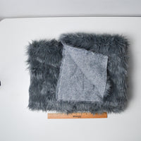 Long Gray Faux Fur Fabric - 30" x 62"