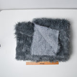 Long Gray Faux Fur Fabric - 30" x 62"