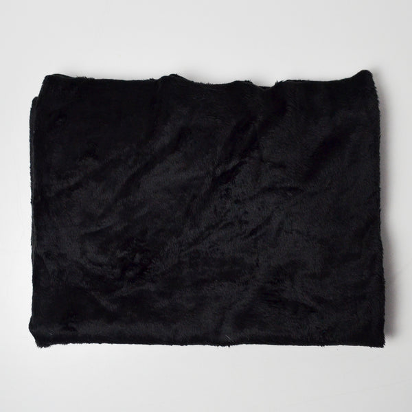 Short Black Faux Fur Fabric - 72" x 74"