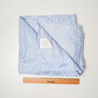 Blue + White Floral Polyester Flat Sheet Fabric - 64" x 98"