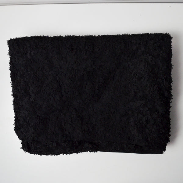 Black 3D Applique Mesh Fabric - 62" x 200"