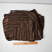 Brown + Sparkly Dots Striped Woven Fabric - 60" x 160"