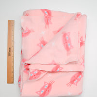 Pink Cat Fleece Fabric - 40" x 72"