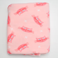Pink Cat Fleece Fabric - 40" x 72"