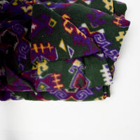 Dark Green + Purple Fleece Fabric - 64" x 86"