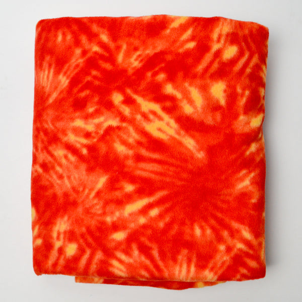 Yellow + Red Patterned Fleece Fabric - 38" x 54"
