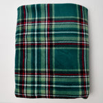 Green Plaid Fleece Fabric - 56" x 62"