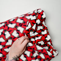 Red Penguin Thick Fleece Fabric - 70" x 124"