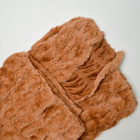 Warm Brown Swirl Faux Fur Fabric - 40" x 70"