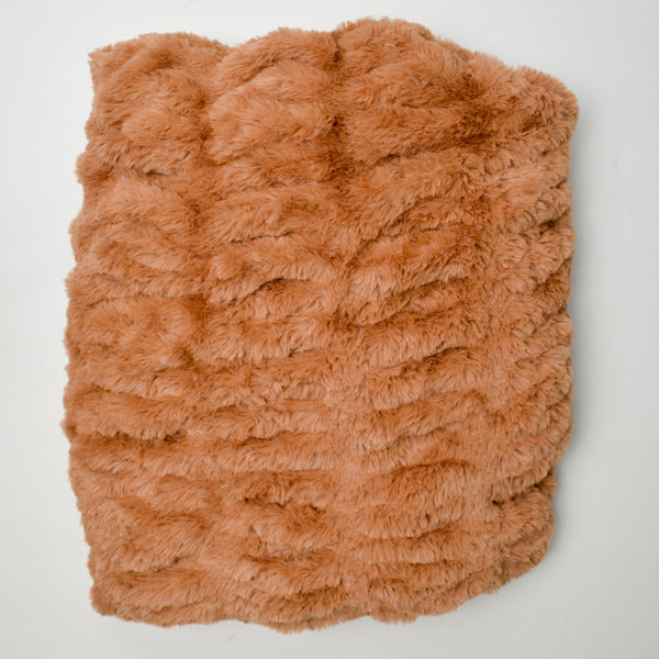 Warm Brown Swirl Faux Fur Fabric - 40" x 70"