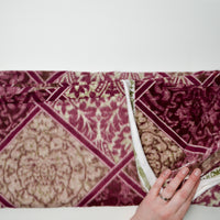 Magenta + Tan Fleece Fabric - 44" x 60"