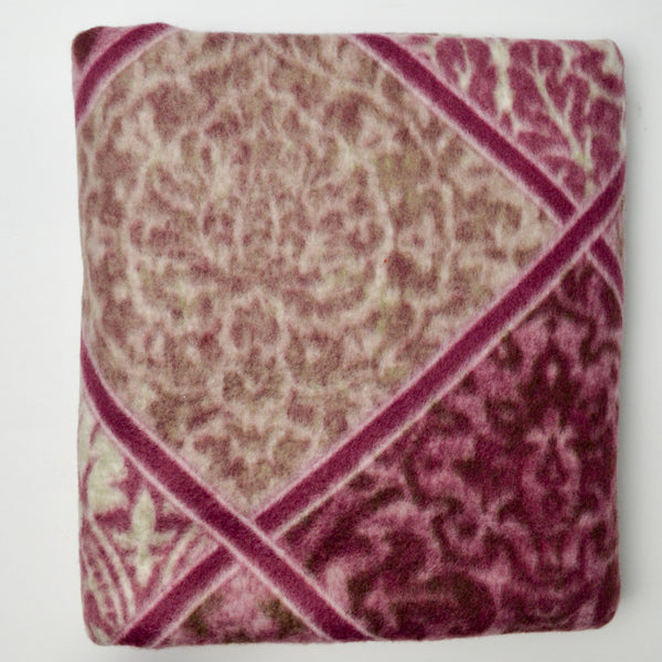 Magenta + Tan Fleece Fabric - 44" x 60"