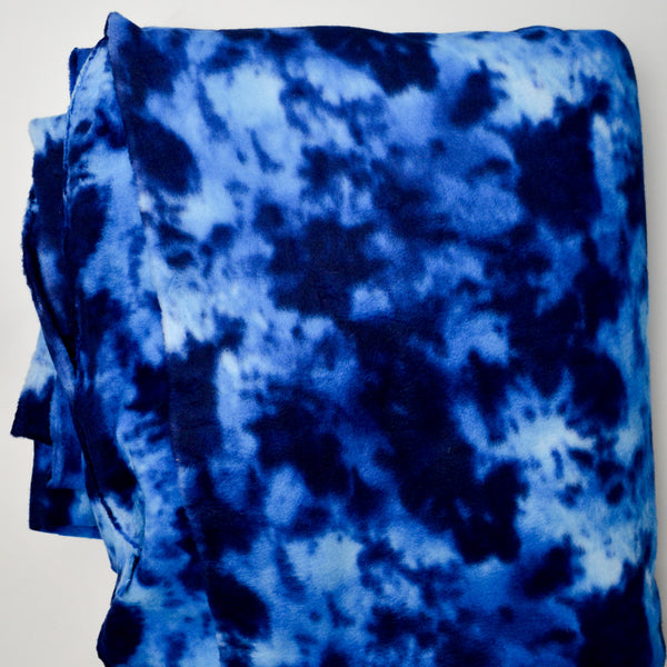 Blue + White Thick Fleece Fabric - 64" x 120"
