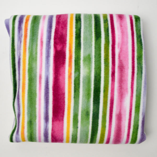 Colorful Striped Fleece Fabric - 56" x 64"