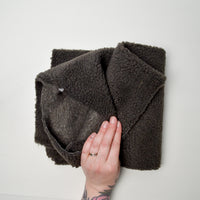 Dark Gray Faux Shearling Fabric - 21" x 66"