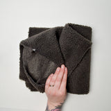 Dark Gray Faux Shearling Fabric - 21" x 66"