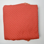Dark Coral + Golden Yellow Diamond Textured Woven Upholstery Fabric - 48" x 120"