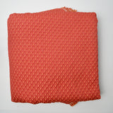 Dark Coral + Golden Yellow Diamond Textured Woven Upholstery Fabric - 48" x 120"