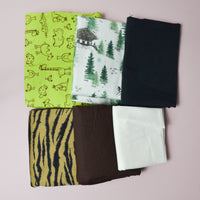 Green Flannel + Mixed Weight Woven Fabric Bundle