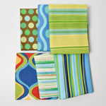 Green + Blue Canvas Woven Fabric Bundle