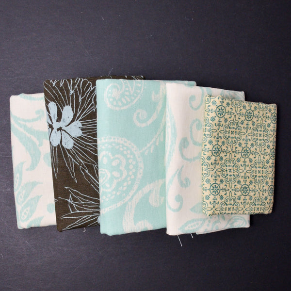 Light Blue-Green Canvas Woven Fabric Bundle