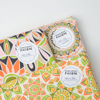 Green + Orange Print Quilting Cotton Bundle - Three 44" x 56" Pieces