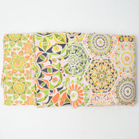 Green + Orange Print Quilting Cotton Bundle - Three 44" x 56" Pieces