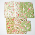 Off-White, Green + Red Quilting Cotton Bundle