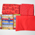 Red Solid + Nancy Drew Print Quilting Cotton Bundle