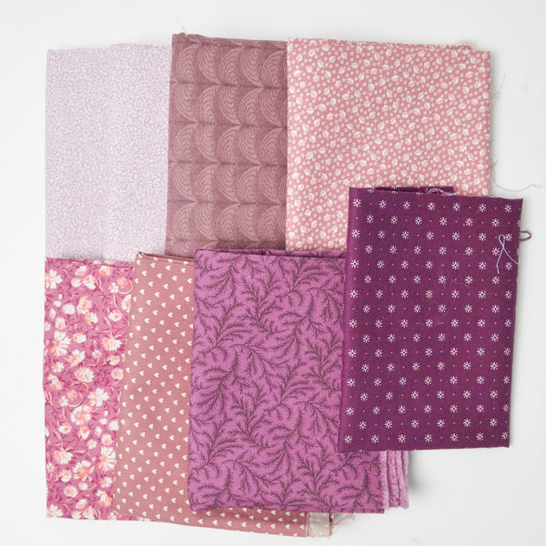 Purple + Mauve Quilting Weight Woven Fabric Bundle