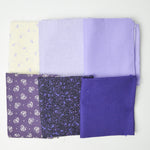 Purple + Off-White Quilting Weight Woven Fabric Bundle
