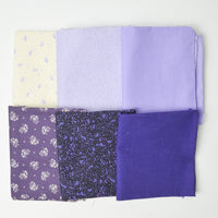 Purple + Off-White Quilting Weight Woven Fabric Bundle