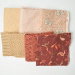Red + Tan Flannel Fabric Bundle