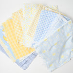 Pastel Blue + Yellow Flannel Fabric Bundle