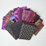 Black + Magenta Printed Quilting Weight Woven Fabric Bundle