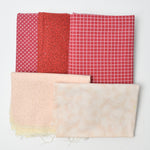 Red + Tan Quilting Weight Woven Fabric Bundle