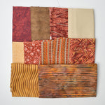 Red + Brown Quilting Weight Woven Fabric Bundle