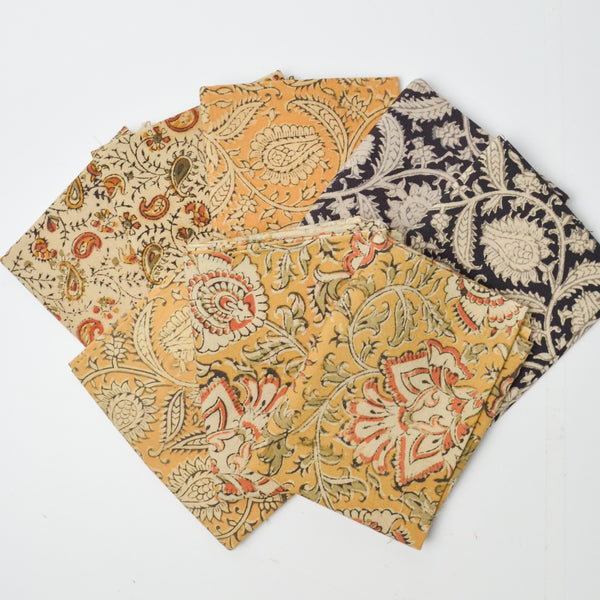 Paisley + Floral Block Print Pattern Quilting Cotton Bundle