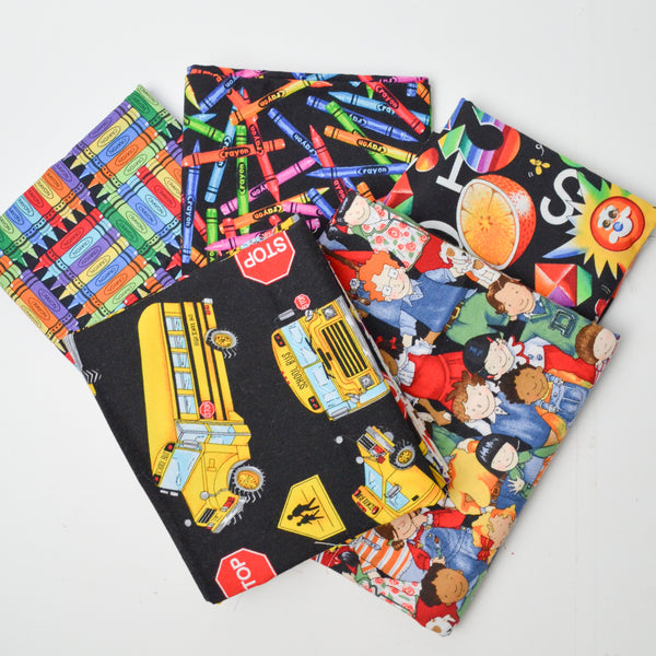Crayon + School Print Quilting Cotton Bundle