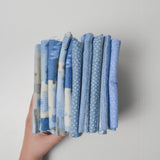 Blue, White + Gray Animal Print Flannel Fabric Bundle