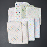 White + Multicolor Polka Dot Print Quilting Weight Woven Fabric Bundle