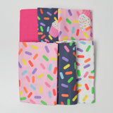 Pink + Rainbow Cupcake + Sprinkle Print Digital Print Woven Fabric Bundle