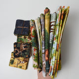 Brown + Green Animal + Nature Print Woven Fabric Bundle