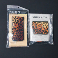 Stitch & Zip Leopard Print Needlepoint Coin Purse + Eyeglass Case Kits - Set of 2