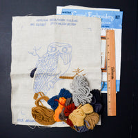 Owl Picture Vintage Hiawatha Erica Wilson Crewel Embroidery Kit