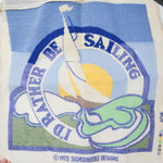 I'd Rather Be Sailing Painted Needlepoint Canvas - Partially Stitched