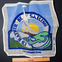 I'd Rather Be Sailing Painted Needlepoint Canvas - Partially Stitched