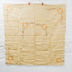 Beige Floral Wreath Embroidered Tablecloth Kit - Partially Worked